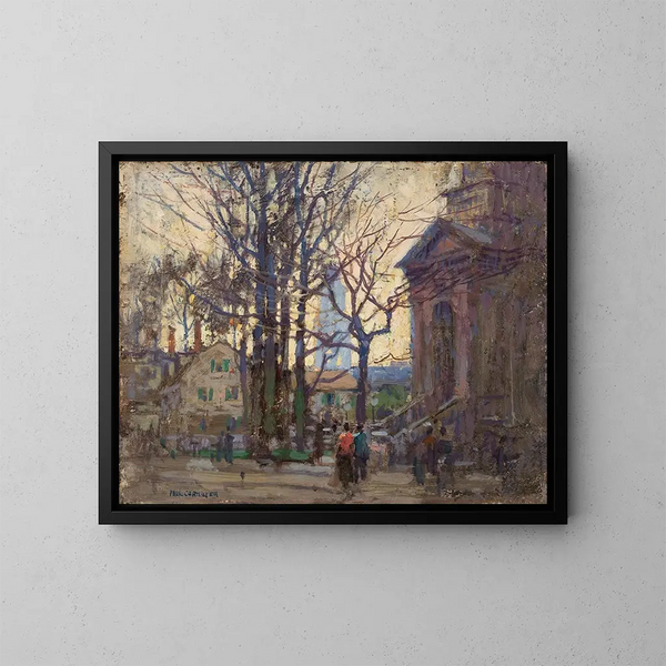 Ulica w Gloucester - Paul Cornoyer — oprawiony obraz na ścianie