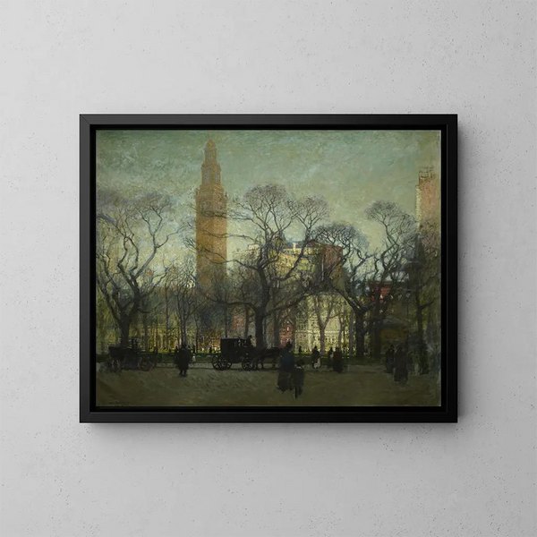 L'après-midi à Madison Square - Paul Cornoyer — oprawiony obraz na ścianie