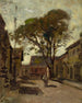 Widok placu miejskiego z mężczyzną - Paul Cornoyer — widok dzieła