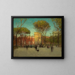 Washington Square, Nowy Jork - Paul Cornoyer — oprawiony obraz na ścianie