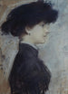 Portret kobiety w profilu - Paul César Helleu — widok dzieła