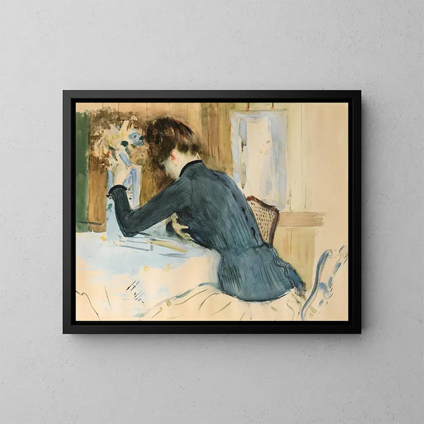Portret profil młodej dziewczyny - Paul César Helleu — oprawiony obraz na ścianie