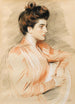 Portret profilowy Elisabeth Van Biema - Paul César Helleu — widok dzieła