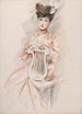 Elegancki obraz z krzesłem lirycznym - Paul César Helleu — widok dzieła