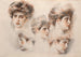 Studia pięciu głów kobiet - Paul César Helleu — widok dzieła