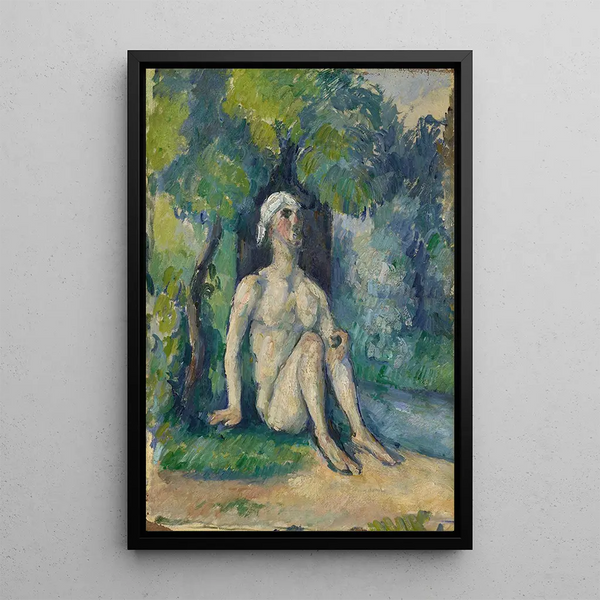 Baigneurs siedzących na wodzie - Paul Cézanne — oprawiony obraz na ścianie