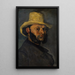 Gustave Boyer urodzony w 1840 roku z kapeluszem słomkowym - Paul Cézanne — oprawiony obraz na ścianie