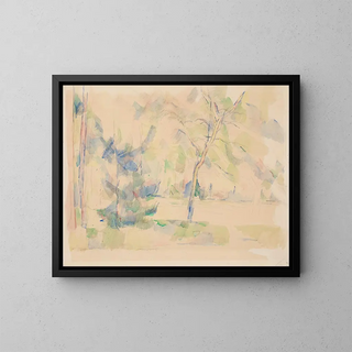 Jezioro przy lesie - Paul Cézanne — oprawiony obraz na ścianie