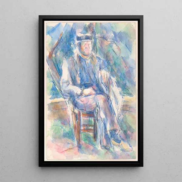 Mężczyzna z kapeluszem słomkowym - Paul Cézanne — oprawiony obraz na ścianie