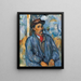 Mężczyzna w niebieskiej bluzie - Paul Cézanne — oprawiony obraz na ścianie