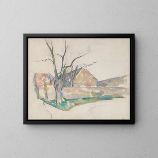 pejzaż zimowy - Paul Cézanne — oprawiony obraz na ścianie