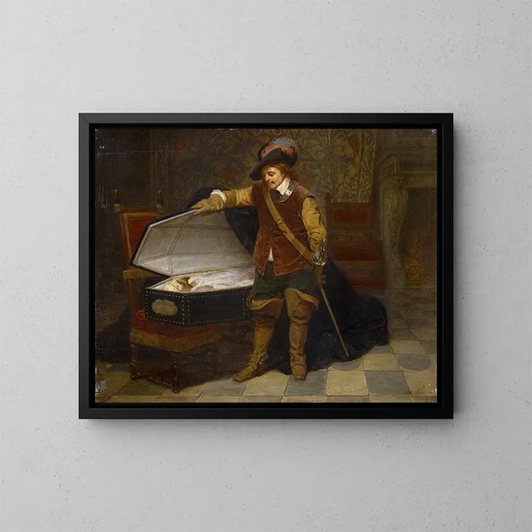 Cromwell i Karol I - Paul Delaroche — oprawiony obraz na ścianie