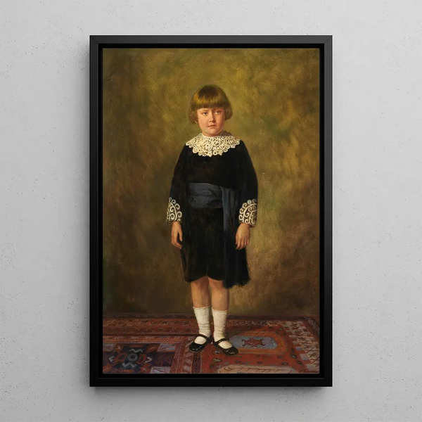 Portret chłopca stojącego - Paul Felgentreff — oprawiony obraz na ścianie