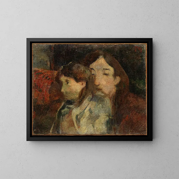 Figury w wnętrzu - Paul Gauguin — oprawiony obraz na ścianie