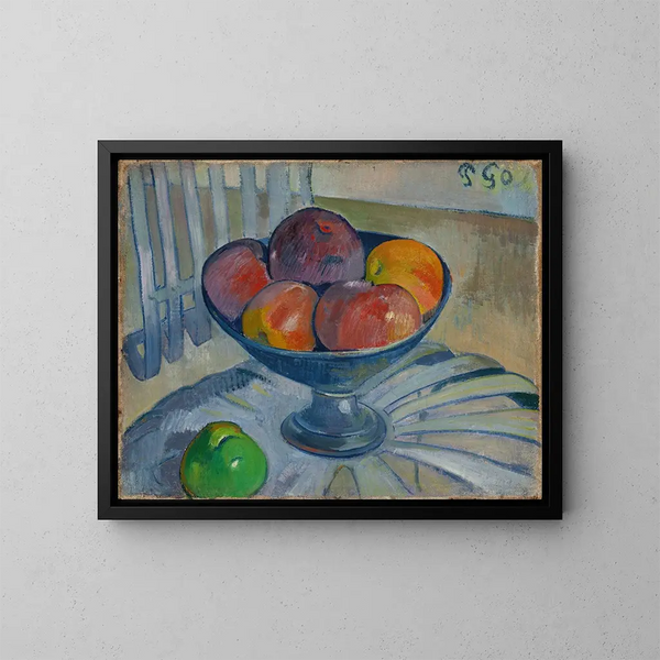 Talerz owoców na krześle ogrodowym - Paul Gauguin — oprawiony obraz na ścianie