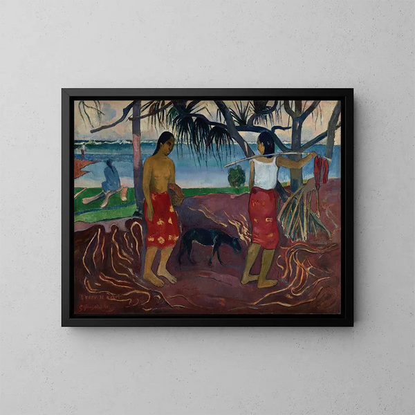 Le Raro te Oviri sous le Pandanus - Paul Gauguin — oprawiony obraz na ścianie