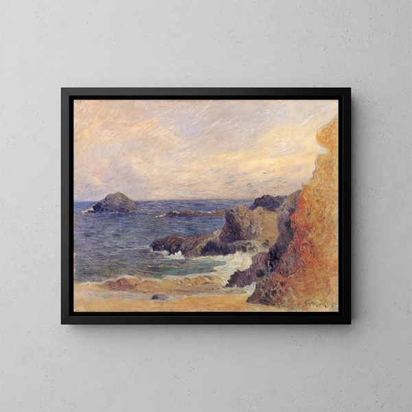 La Côte rocheuse ou Rochers au bord de la mer - Paul Gauguin — oprawiony obraz na ścianie