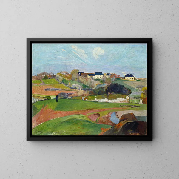 pejzażowy w Le Pouldu - Paul Gauguin — oprawiony obraz na ścianie