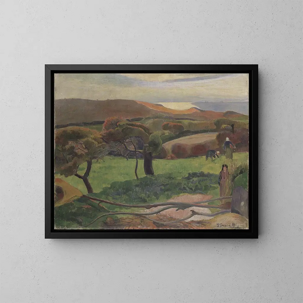 Les Champs au bord de la mer - Paul Gauguin — oprawiony obraz na ścianie