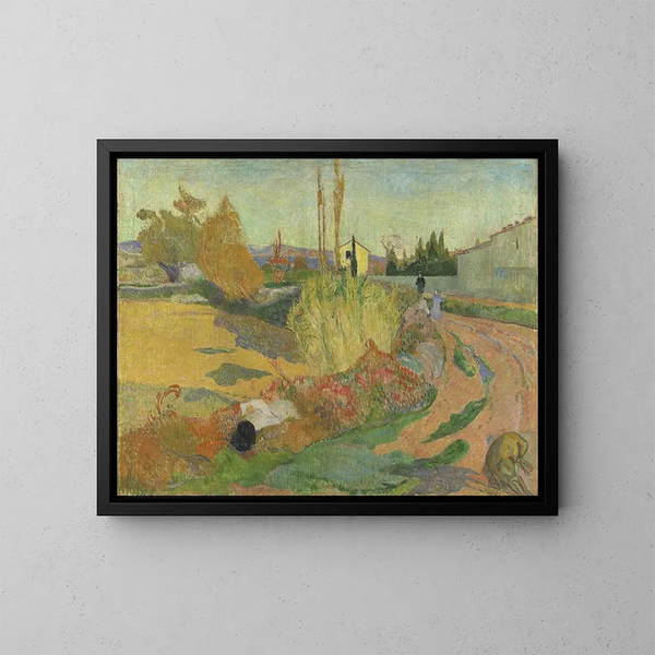 w pobliżu Arles lub Le Mas d'Arles - Paul Gauguin — oprawiony obraz na ścianie