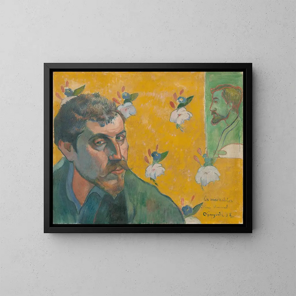 Autoportret z portretem Bernarda "Les Misérables" - Paul Gauguin — oprawiony obraz na ścianie