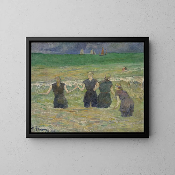 Kobiety kąpiące się - Paul Gauguin — oprawiony obraz na ścianie