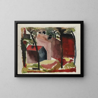 Domy - Paul Gauguin — oprawiony obraz na ścianie