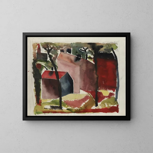 Domy - Paul Gauguin — oprawiony obraz na ścianie