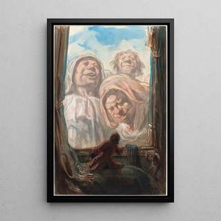 Paul Gavarni - Gulliver Awed by Three Giant Beggars in the Land of Brobdingnag.webp