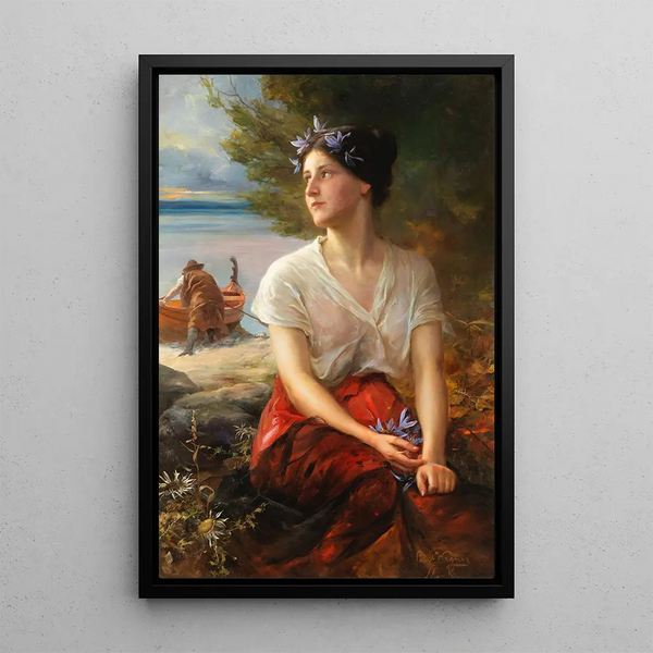 La jolie pêcheuse - Paul Hermann Wagner — oprawiony obraz na ścianie