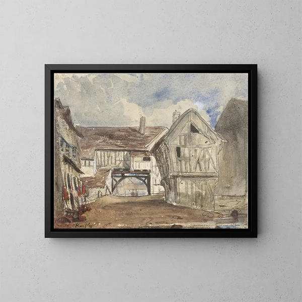Widok na Honfleur - Paul Huet — oprawiony obraz na ścianie
