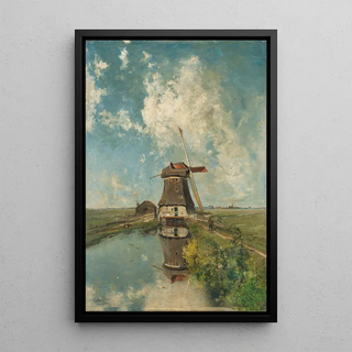 Paul Joseph Constantin Gabril - A Windmill on a Polder Waterway Known as In the Month of July.webp