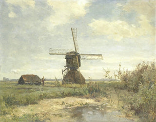 Paul Joseph Constantin Gabril - Sunny Day a Windmill on a Waterway.webp