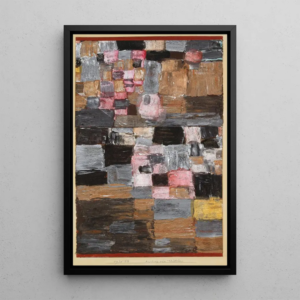 Wniebowstąpienie małego miasteczka - Paul Klee — oprawiony obraz na ścianie