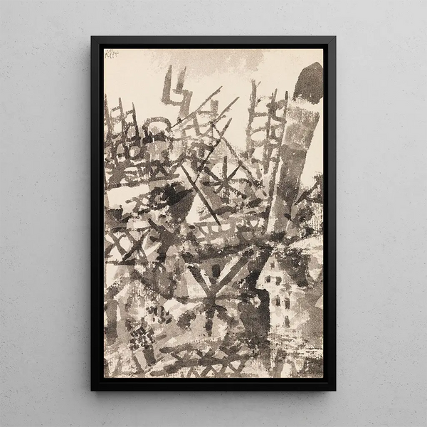 La guerre traverse une localité - Paul Klee — oprawiony obraz na ścianie
