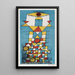 pocztówki z okazji wystawy wybitnej osoby w Bauhaus - Paul Klee — oprawiony obraz na ścianie