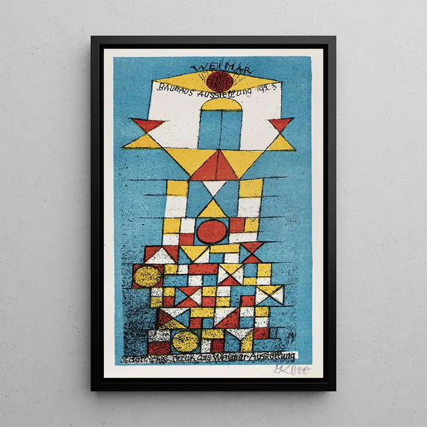 pocztówki z okazji wystawy wybitnej osoby w Bauhaus - Paul Klee — oprawiony obraz na ścianie