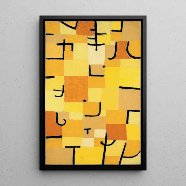 Znaki na żółto - Paul Klee — oprawiony obraz na ścianie