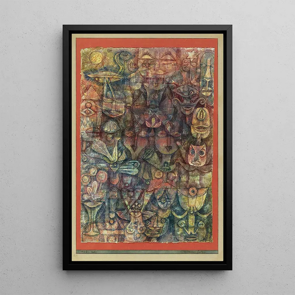 Ogród dziwaczny - Paul Klee — oprawiony obraz na ścianie
