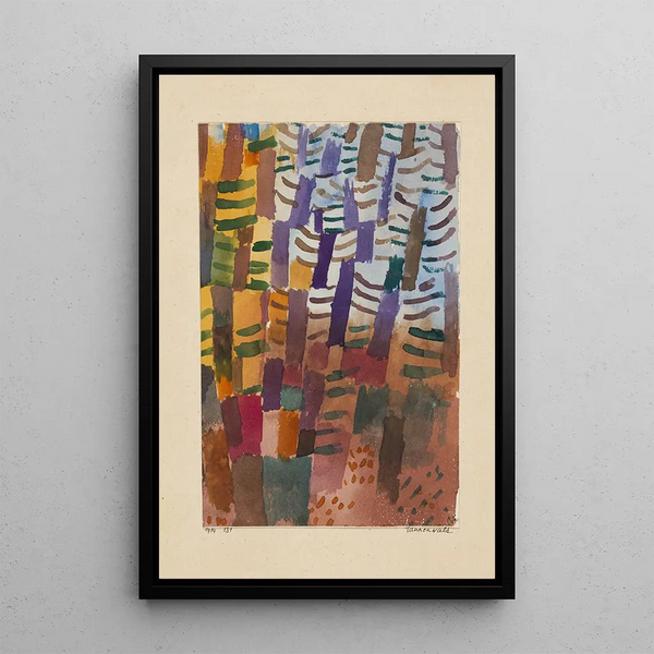 Las świerkowy - Paul Klee — oprawiony obraz na ścianie