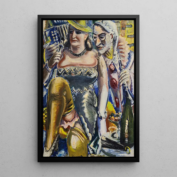 podwójny portret Karnawał artysty i kobiety - Paul Kleinschmidt — oprawiony obraz na ścianie