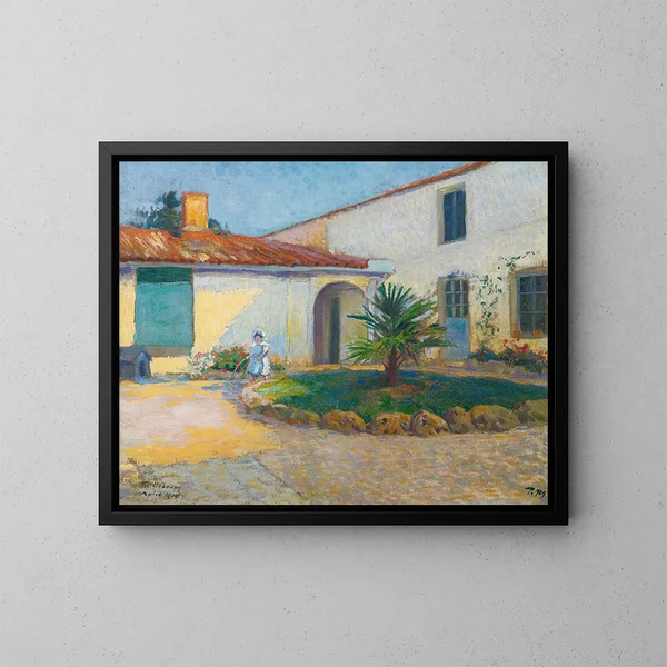 La Fille de l'artiste dans le jardin Taillebourg - Paul Madeline — oprawiony obraz na ścianie