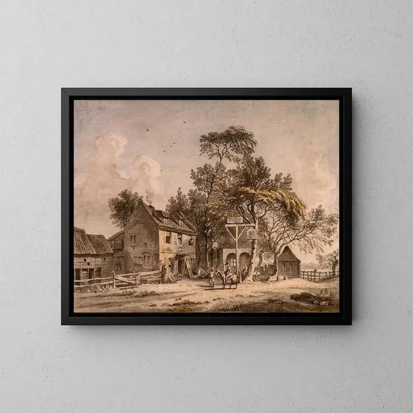 Une auberge - Paul Sandby — oprawiony obraz na ścianie