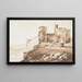 Zamku Manorbier w Pembrokeshire - Paul Sandby — oprawiony obraz na ścianie