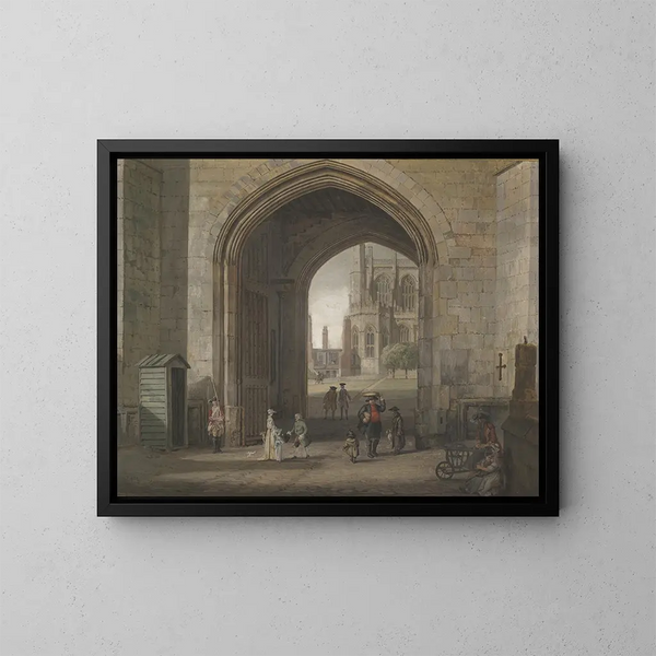 La porte de la tour au château de Windsor - Paul Sandby — oprawiony obraz na ścianie
