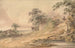 pejzażowy z farmą, postaciami i stawem - Paul Sandby Munn — widok dzieła