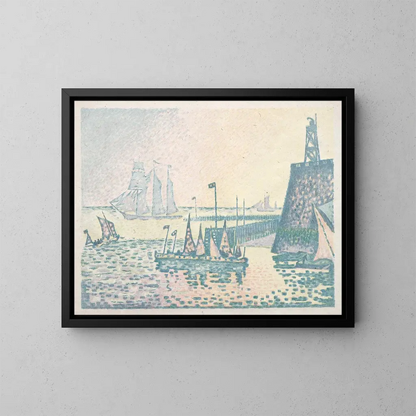 Wieczór na nabrzeżu Vlissingen - Paul Signac — oprawiony obraz na ścianie