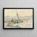Lézardrieux, jacht przy nabrzeżu - Paul Signac — oprawiony obraz na ścianie
