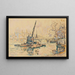Paryż, Sekwana na Quai Malaquais, dźwig - Paul Signac — oprawiony obraz na ścianie