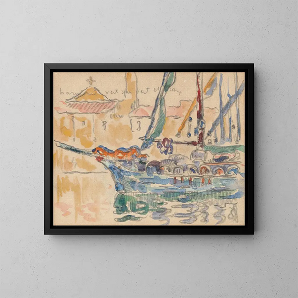 Saint-Tropez, les tartanes - Paul Signac — oprawiony obraz na ścianie